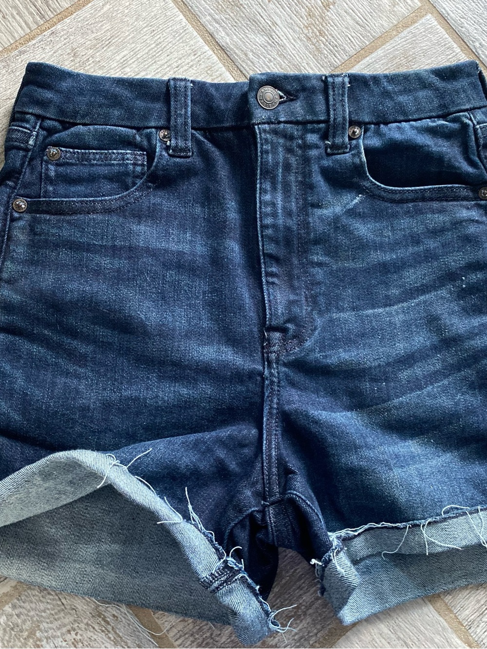 American Eagle super high rise shorts 6